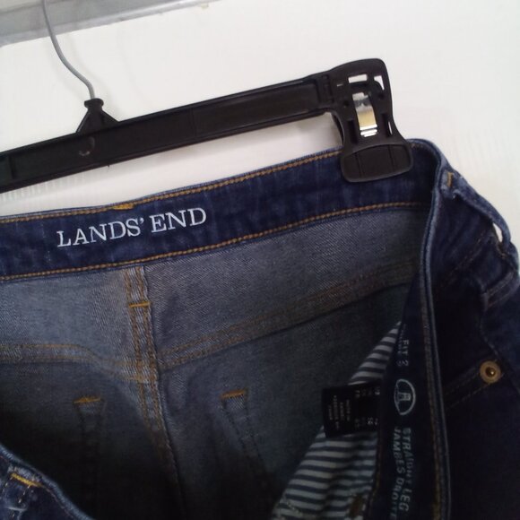 Lands' End Women's Straight Leg Jeans - Dark Blue - Picture 8 of 13